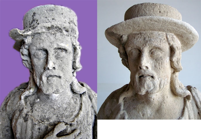 Reštaurovanie kamennej sochy sv. Vendelína z 19. stor.,  zo Záhorskej Vsi, 2008