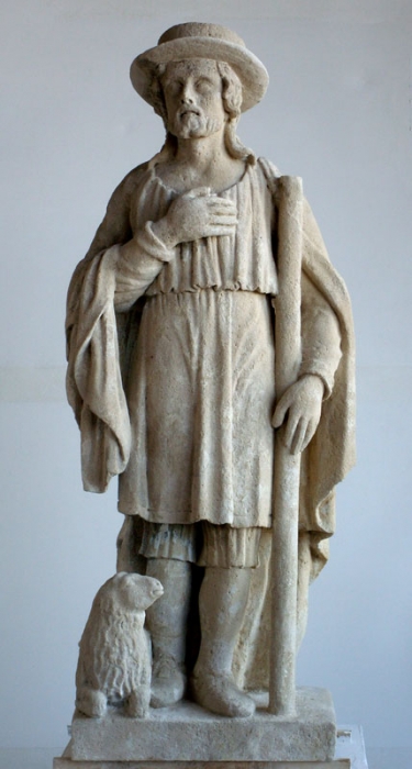 Reštaurovanie kamennej sochy sv. Vendelína z 19. stor.,  zo Záhorskej Vsi, 2008