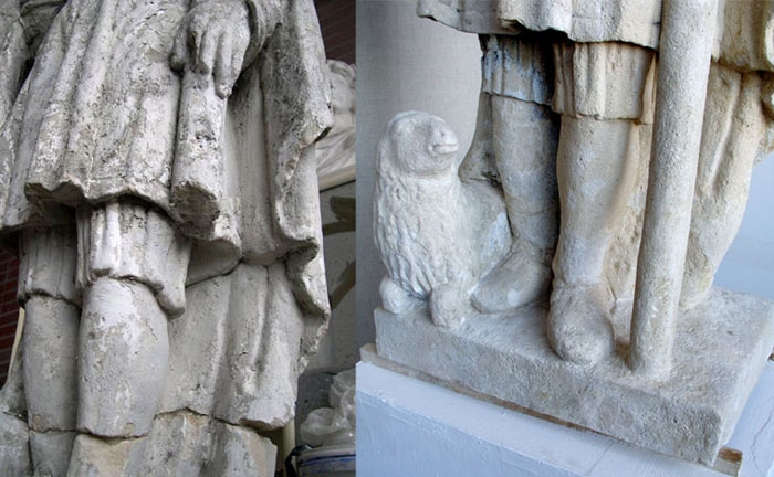 Reštaurovanie kamennej sochy sv. Vendelína z 19. stor.,  zo Záhorskej Vsi, 2008