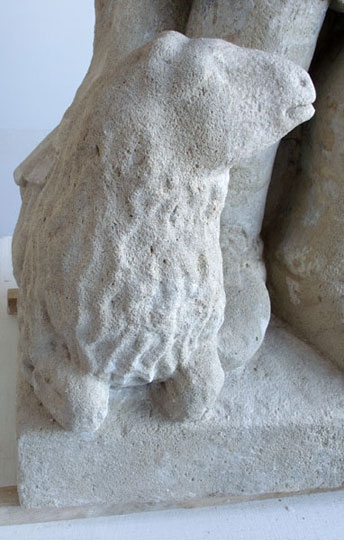 Reštaurovanie kamennej sochy sv. Vendelína z 19. stor.,  zo Záhorskej Vsi, 2008