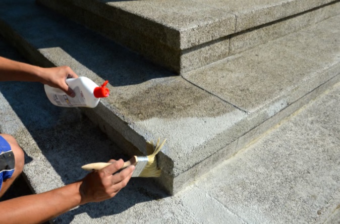 Hydrofóbna ochrana terrazzových schodov